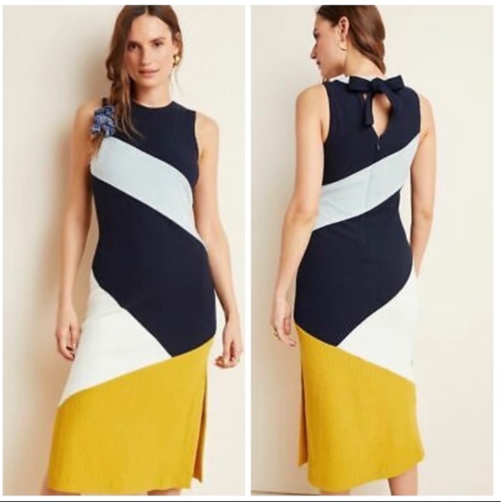 Anthropologie Hutch Lena Colorblock Midi Dress